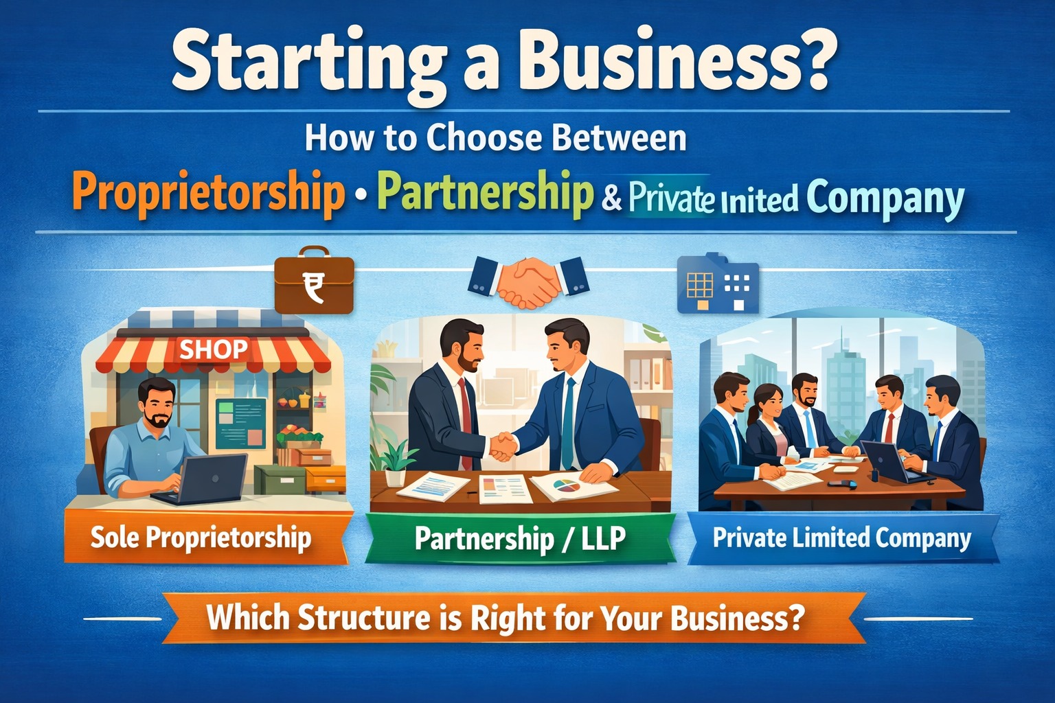 Starting A Business? How To Choose Among Proprietorship, Partnership & Private Limited Company
